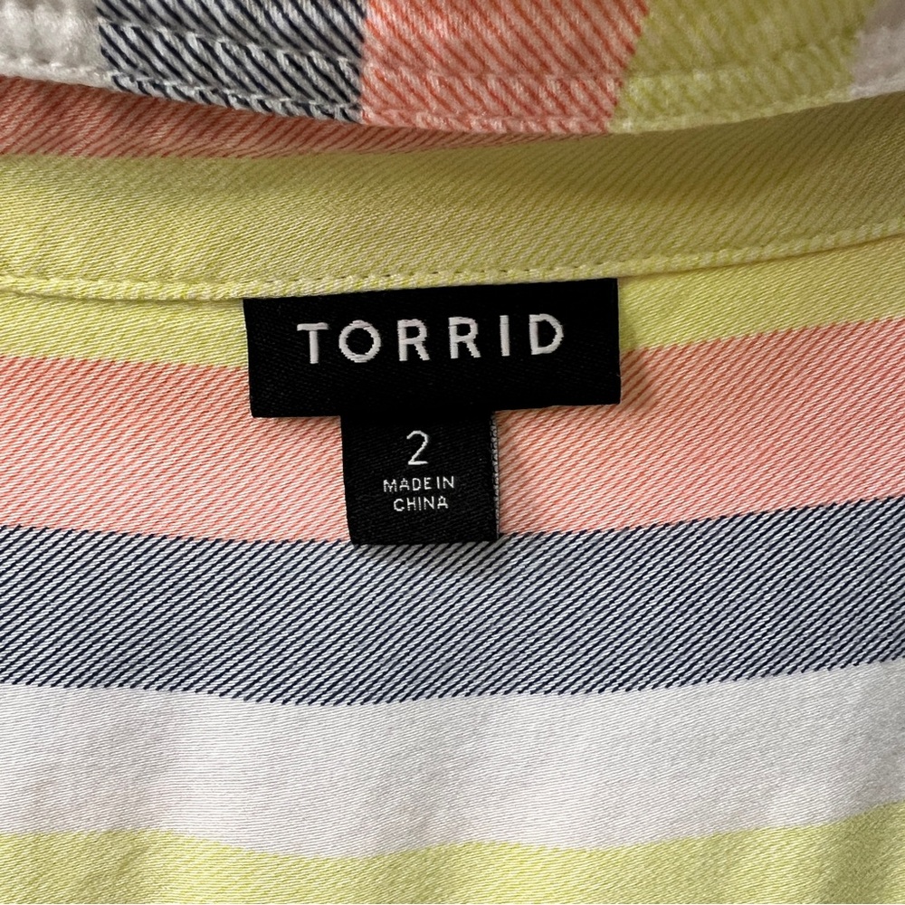 Torrid Striped Button-Down Tunic - Size 2 - image 6